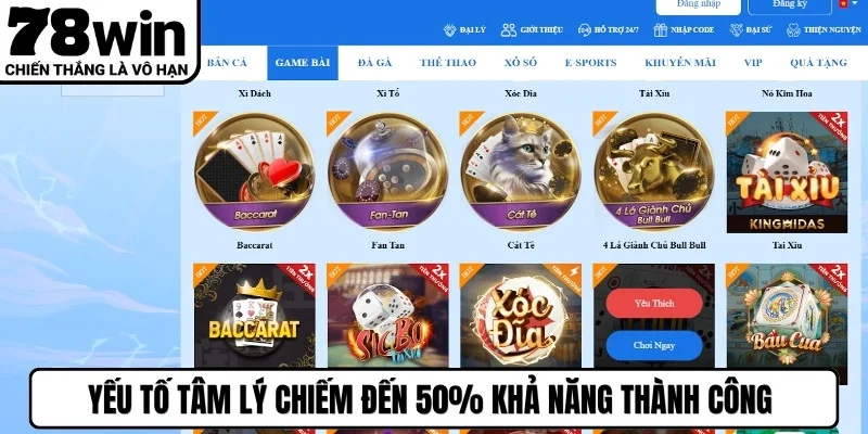 Yếu tố tâm lý chiếm đến 50% khả năng thành công của một cược thủ